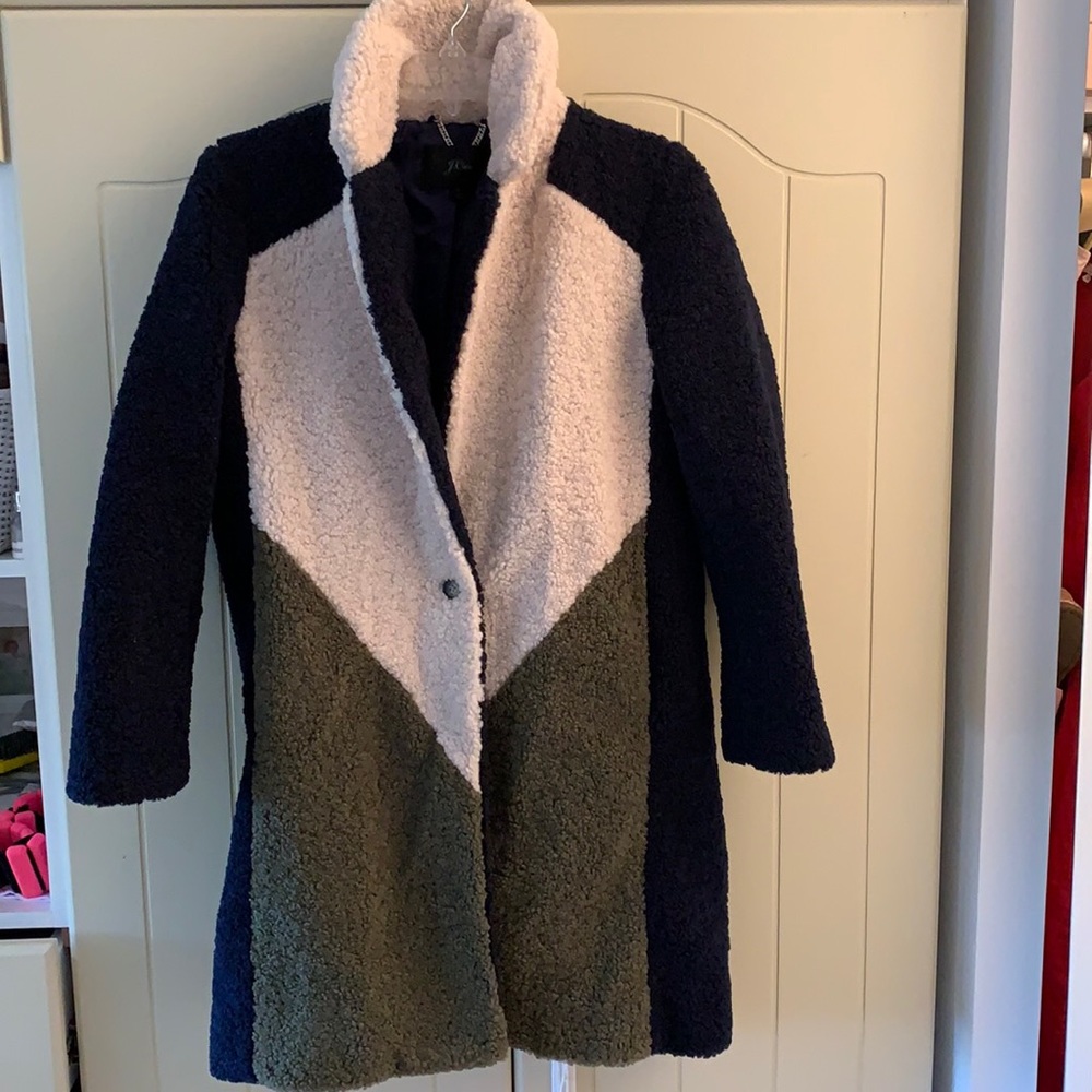 Jcrew color-black teddy coat